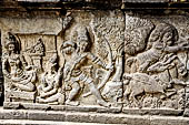 Prambanan - Ramayana reliefs of Shiva Temple. Rama kills Maricha as the golden deer, as it turns back into his demonic form. 